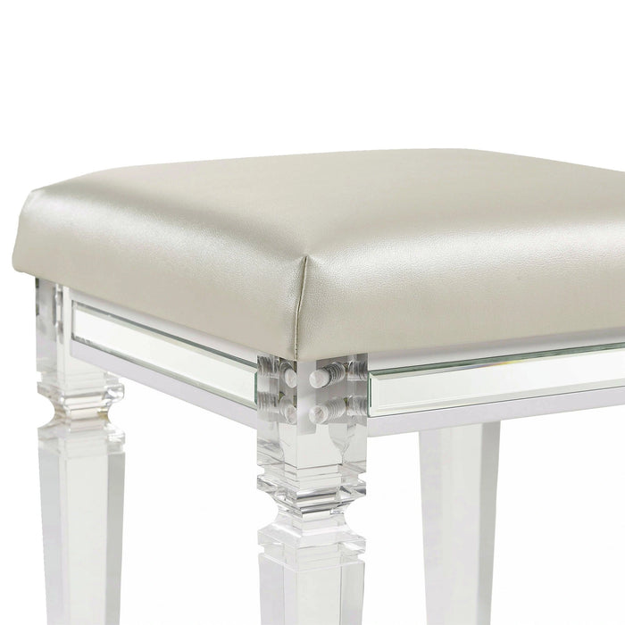 Twenty Nine Dressing Stool W/Acrylic Leg White - Tony’s Furniture Store & Linen (GA) - Multi Location
