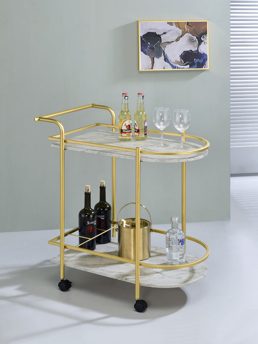 Desiree 2-tier Bar Cart with Casters Black - Tony’s Furniture Store & Linen (GA) - Multi Location