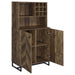 Mendoza 2-door Wine Cabinet Rustic Oak Herringbone and Gunmetal - Tony’s Furniture Store & Linen (GA) - Multi Location