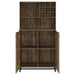 Mendoza 2-door Wine Cabinet Rustic Oak Herringbone and Gunmetal - Tony’s Furniture Store & Linen (GA) - Multi Location