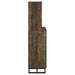 Mendoza 2-door Wine Cabinet Rustic Oak Herringbone and Gunmetal - Tony’s Furniture Store & Linen (GA) - Multi Location