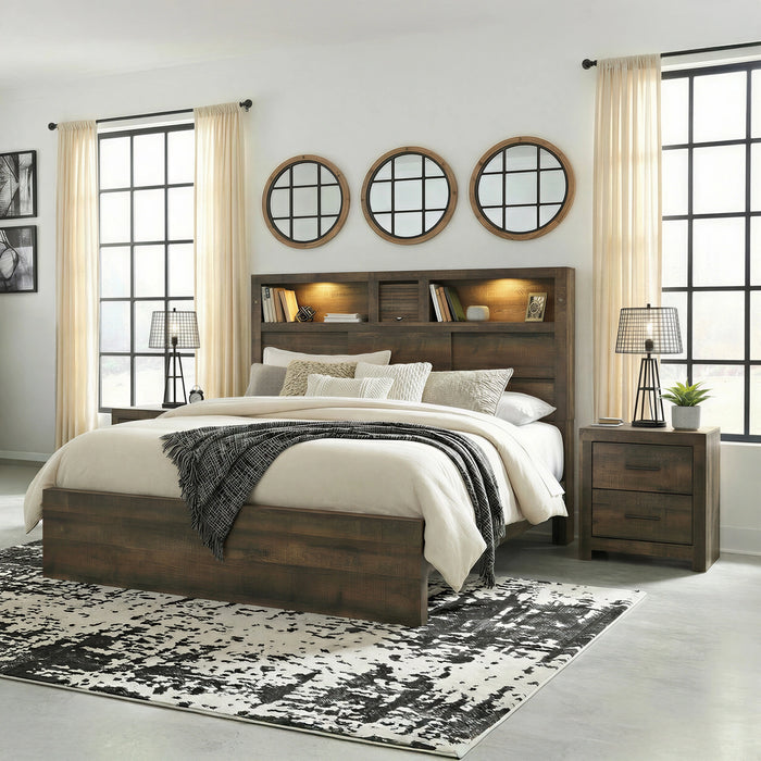 Bailey Bookcase Panel Bedroom Set with 2 Nightstands - Tony’s Furniture Store & Linen (GA) - Multi Location