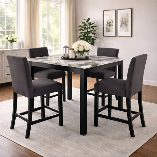 Dalia 5PC Square Counter Set in Black - Tony’s Furniture Store & Linen (GA) - Multi Location