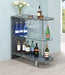 Adolfo 3-tier Bar Table Glossy Grey and Clear - Tony’s Furniture Store & Linen (GA) - Multi Location