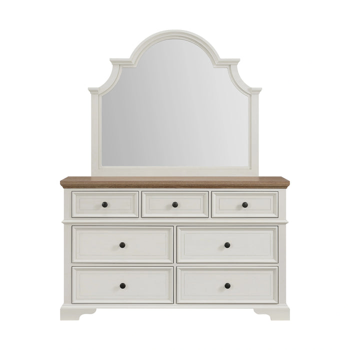 Eastwood Youth Dresser and Mirror Set in Brown and Off-White - Tony’s Furniture Store & Linen (GA) - Multi Location