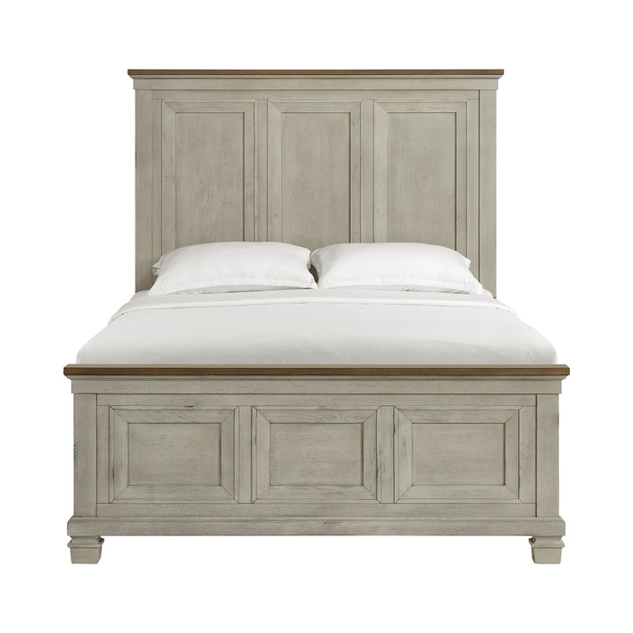 Farmington Panel Bed in Medium Brown and Washed Stone - Tony’s Furniture Store & Linen (GA) - Multi Location