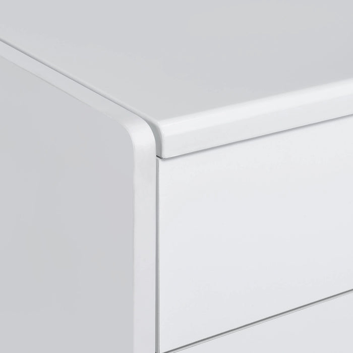 Irvine Mini Dressing Table with Stool, LED and USB in Glossy White - Tony’s Furniture Store & Linen (GA) - Multi Location