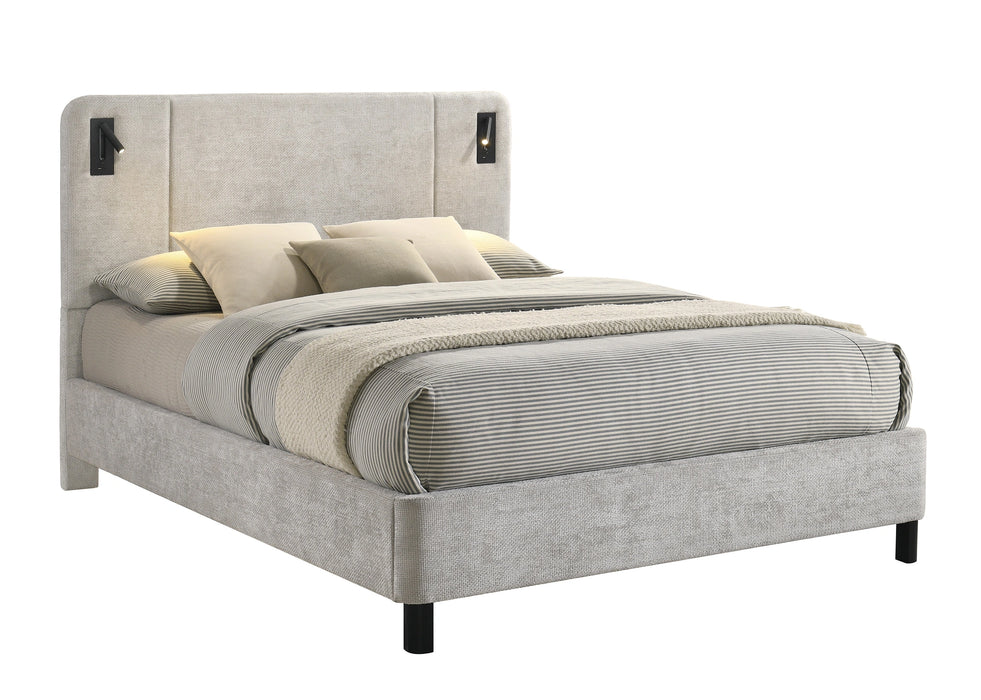 Freya Queen Bed Light Grey image
