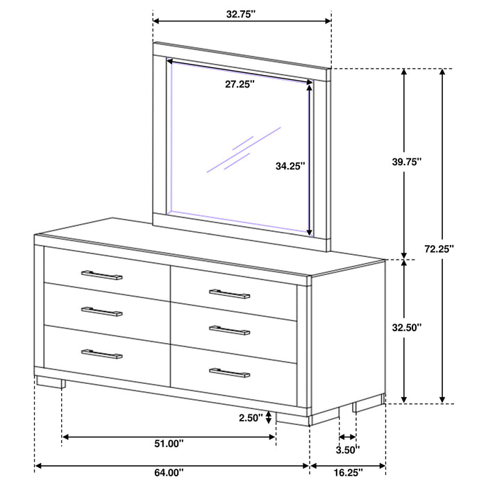Jessica Dresser With Mirror - Tony’s Furniture Store & Linen (GA) - Multi Location