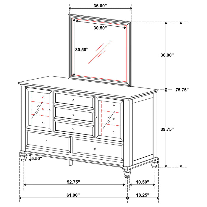 Sandy Beach Dresser With Mirror - Tony’s Furniture Store & Linen (GA) - Multi Location