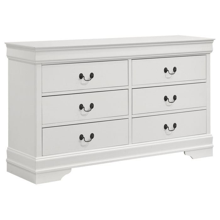 Louis Philippe 6-drawer Dresser White - Tony’s Furniture Store & Linen (GA) - Multi Location