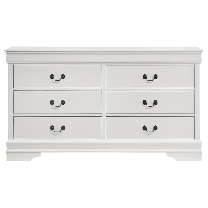Louis Philippe 6-drawer Dresser White - Tony’s Furniture Store & Linen (GA) - Multi Location
