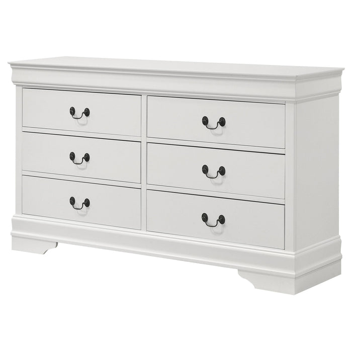 Louis Philippe 6-drawer Dresser White - Tony’s Furniture Store & Linen (GA) - Multi Location