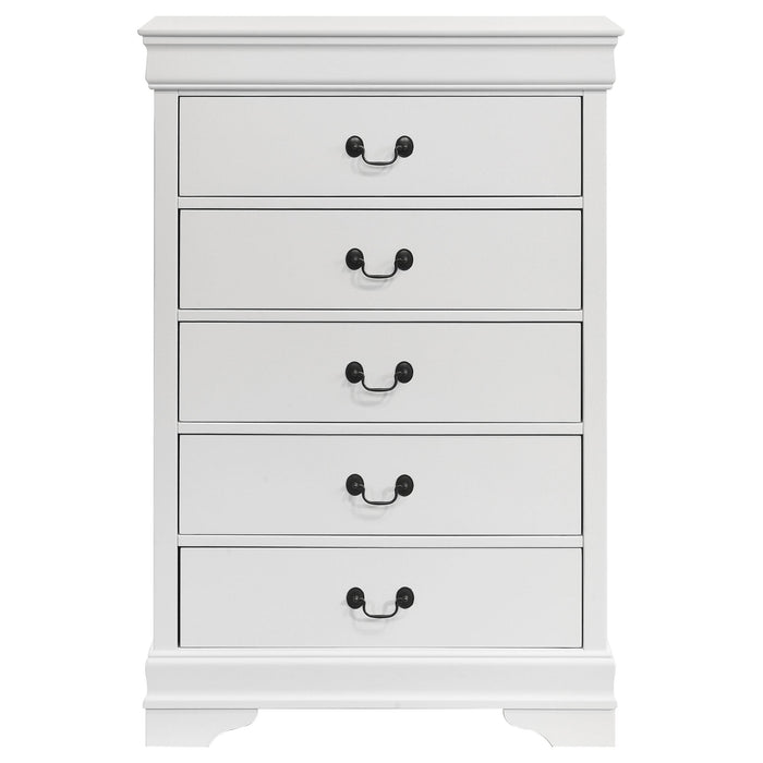 Louis Philippe 5-drawer Bedroom Chest White - Tony’s Furniture Store & Linen (GA) - Multi Location