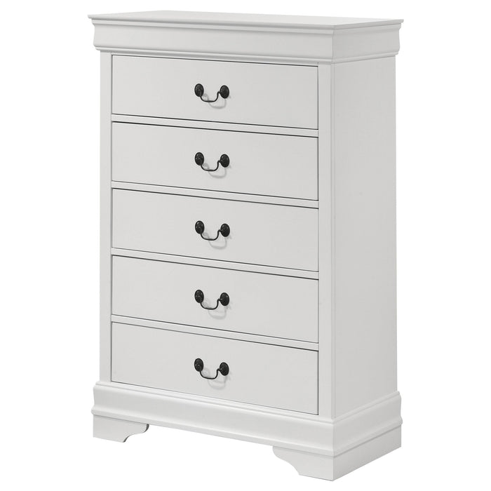 Louis Philippe 5-drawer Bedroom Chest White - Tony’s Furniture Store & Linen (GA) - Multi Location