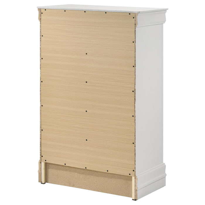 Louis Philippe 5-drawer Bedroom Chest White - Tony’s Furniture Store & Linen (GA) - Multi Location