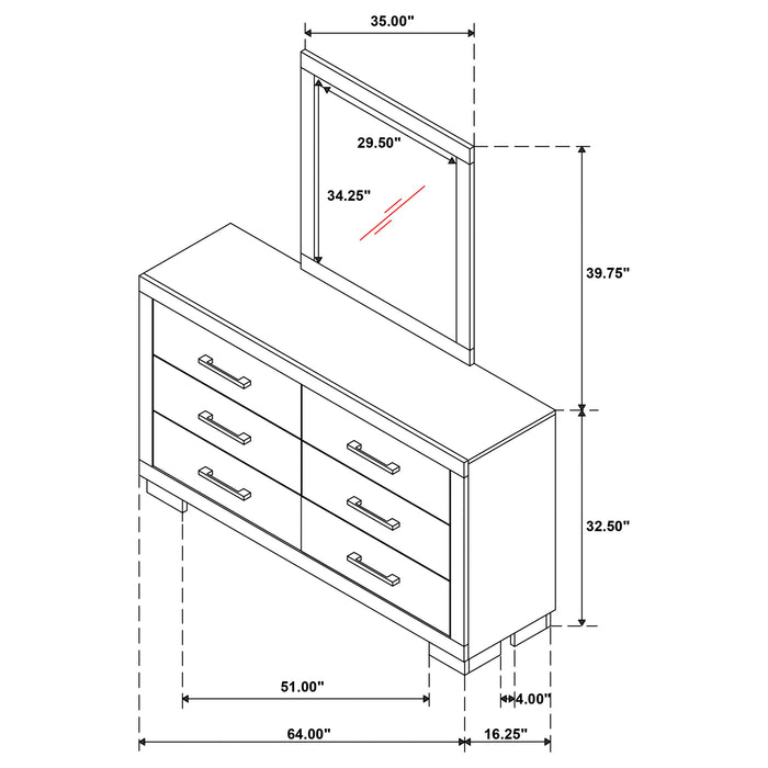 Jessica Dresser With Mirror - Tony’s Furniture Store & Linen (GA) - Multi Location