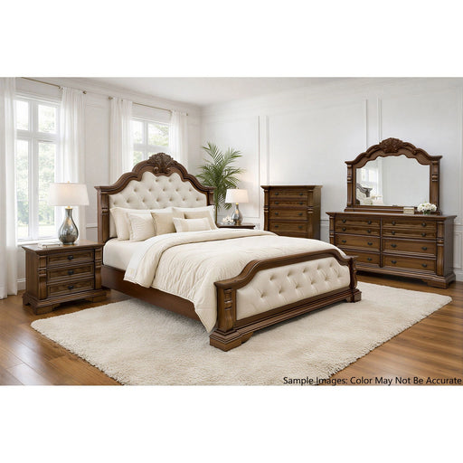 Alamonte UPH Bed with Sand Fabric in Medium Brown - Tony’s Furniture Store & Linen (GA) - Multi Location