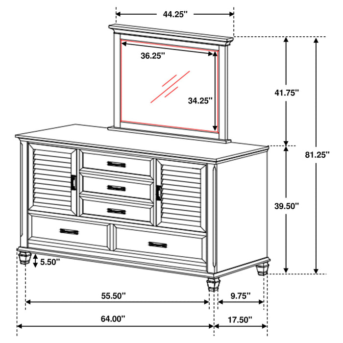 Franco Dresser With Mirror - Tony’s Furniture Store & Linen (GA) - Multi Location