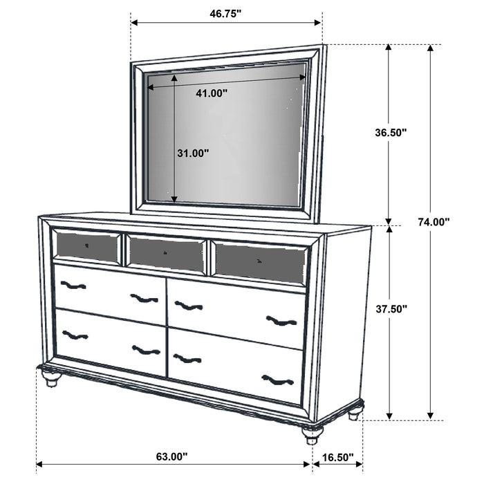 Barzini Dresser With Mirror - Tony’s Furniture Store & Linen (GA) - Multi Location