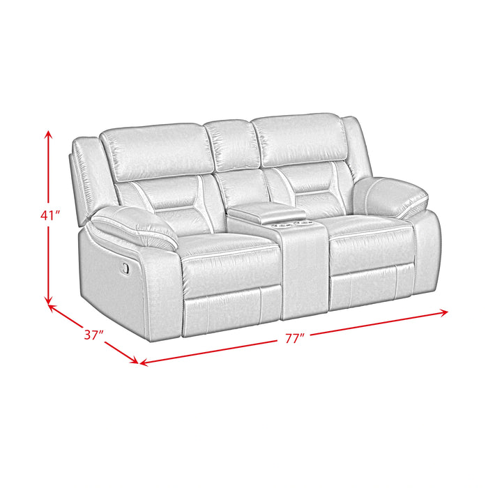 Engage Motion Loveseat with Console in Corral Grey