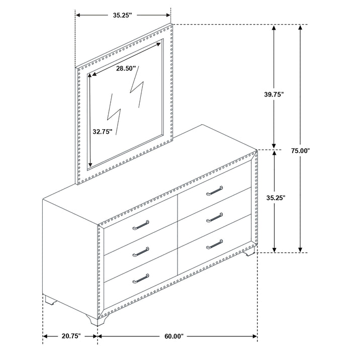 Melody Dresser With Mirror - Tony’s Furniture Store & Linen (GA) - Multi Location