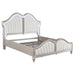 Evangeline Tufted Upholstered Platform Bed Ivory and Silver Oak - Tony’s Furniture Store & Linen (GA) - Multi Location