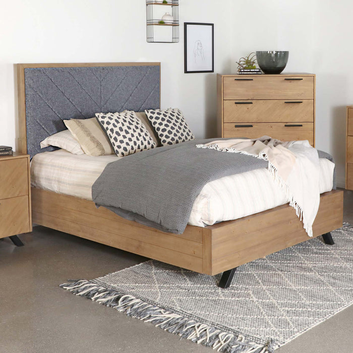 Taylor Upholstered Panel Bed Light Honey Brown and Grey - Tony’s Furniture Store & Linen (GA) - Multi Location