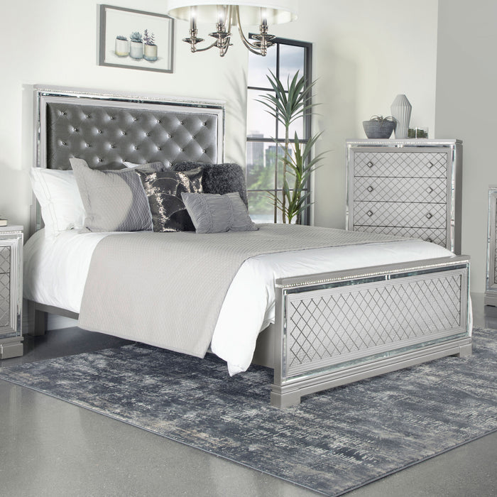 Eleanor Upholstered Tufted Bed Metallic - Tony’s Furniture Store & Linen (GA) - Multi Location