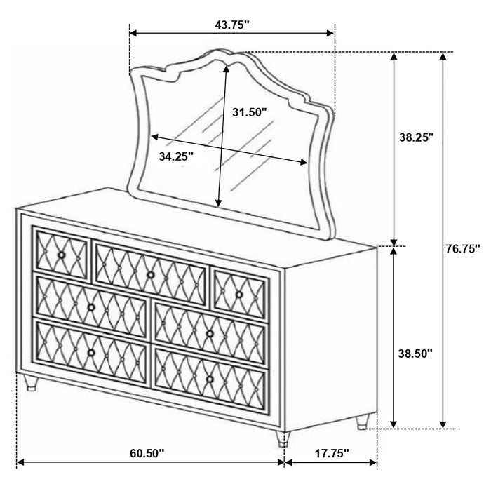 Antonella Dresser With Mirror - Tony’s Furniture Store & Linen (GA) - Multi Location