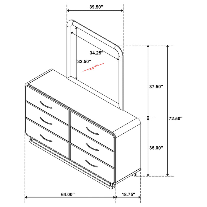 Amsbury Dresser With Mirror - Tony’s Furniture Store & Linen (GA) - Multi Location