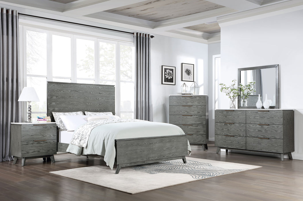 Nathan Bedroom Set White Marble and Grey - Tony’s Furniture Store & Linen (GA) - Multi Location