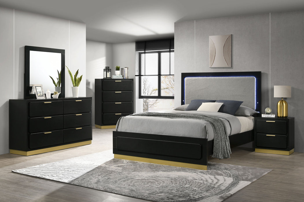 Caraway California King, E.King, & Queen Bed Black & White - Tony’s Furniture Store & Linen (GA) - Multi Location