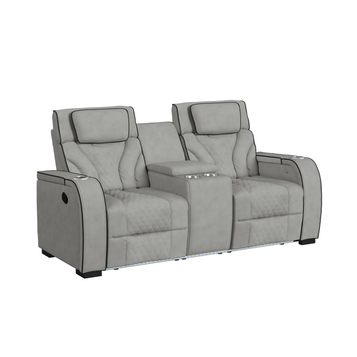 Blitz Motion Loveseat with Console, and LED - Tony’s Furniture Store & Linen (GA) - Multi Location