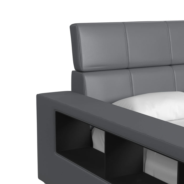 Valari Side Bookcase in Grey PU - Tony’s Furniture Store & Linen (GA) - Multi Location