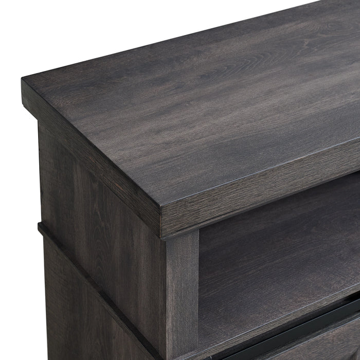 Macau Console with 23"" Fireplace Insert in Grey - Tony’s Furniture Store & Linen (GA) - Multi Location