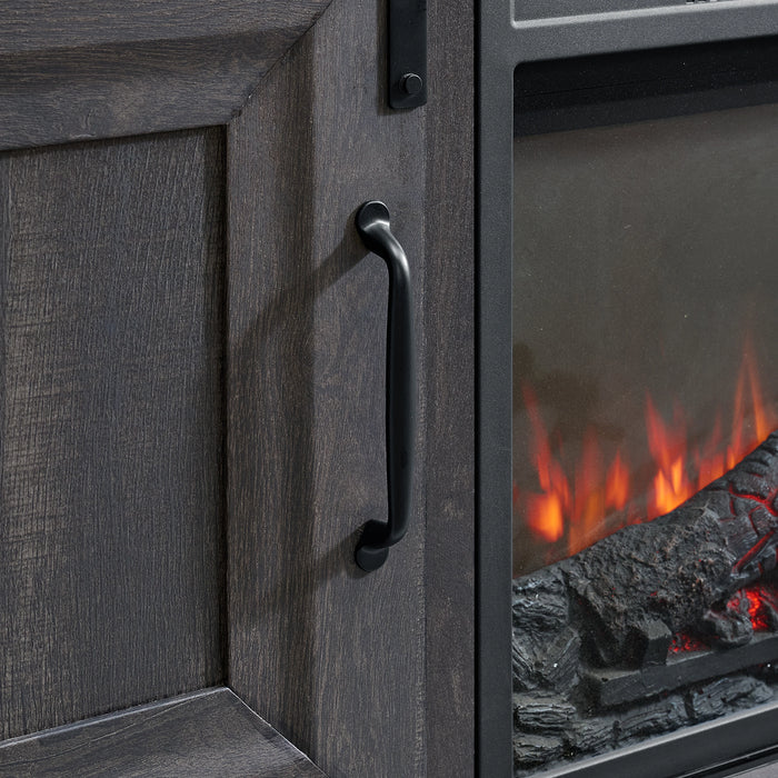 Macau Console with 23"" Fireplace Insert in Grey - Tony’s Furniture Store & Linen (GA) - Multi Location