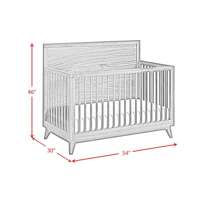 Malia Crib with High Headboard and Guardrail in Walnut - Tony’s Furniture Store & Linen (GA) - Multi Location