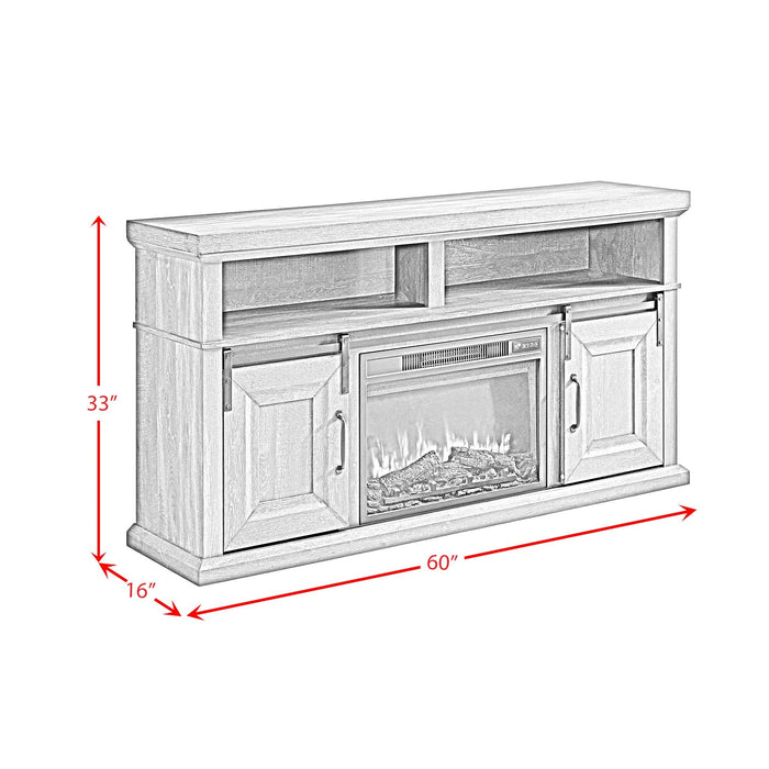 Macau Console with 23"" Fireplace Insert in Grey - Tony’s Furniture Store & Linen (GA) - Multi Location