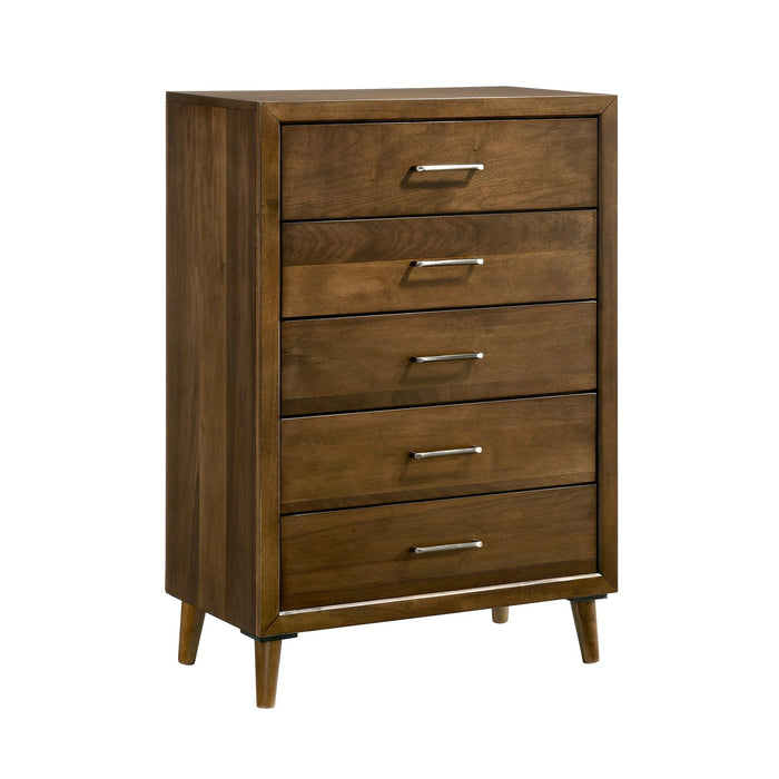 Malibu Bedroom Set with 2 Nightstands in Walnut - Tony’s Furniture Store & Linen (GA) - Multi Location