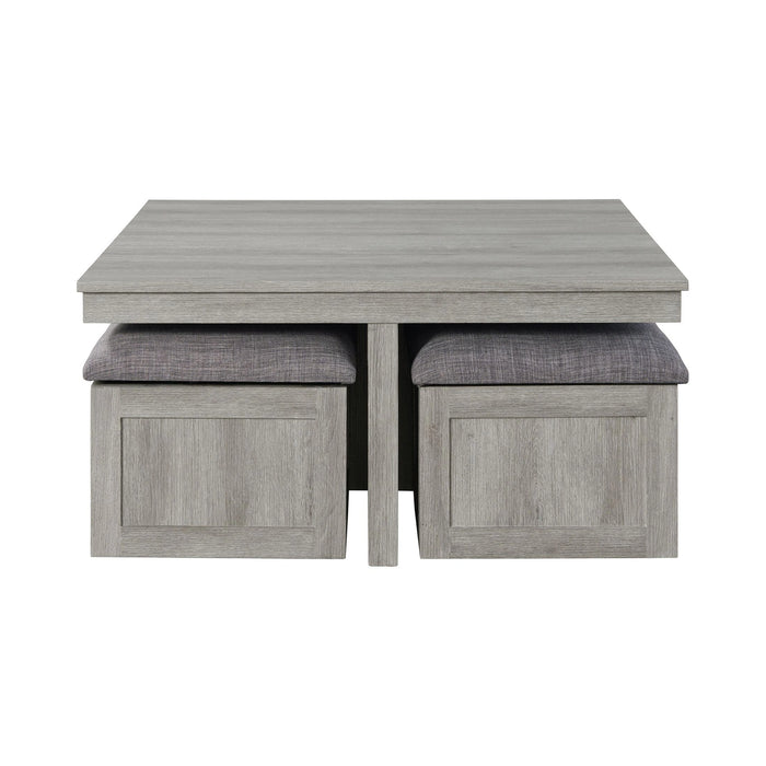 Uster Coffee Table W/Four storage Stools Grey - Tony’s Furniture Store & Linen (GA) - Multi Location