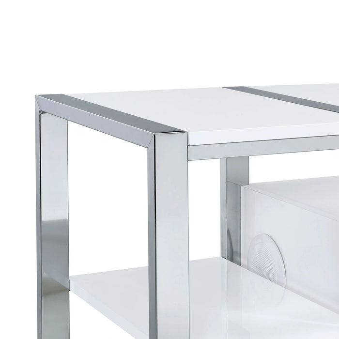 Midway 80"" TV Console with Firelight in White - Tony’s Furniture Store & Linen (GA) - Multi Location