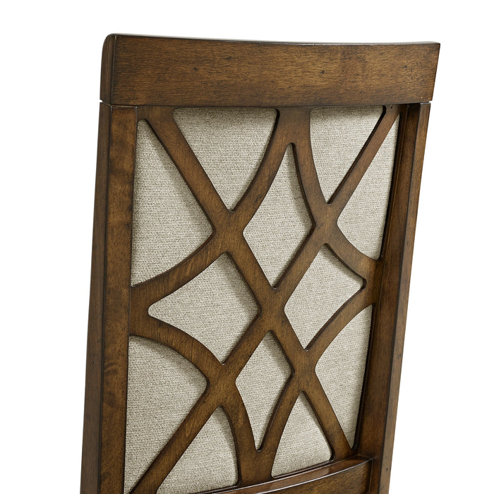Phillipe Dining Arm Chair with Grey Fabric in Cherry (2 Per Carton)