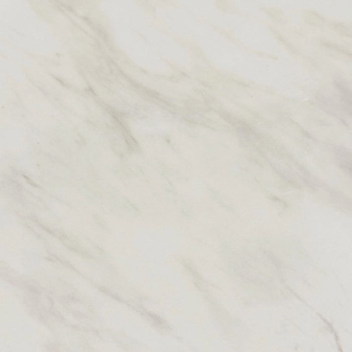 Sylvie Round End Table with White Faux Marble Top and Base