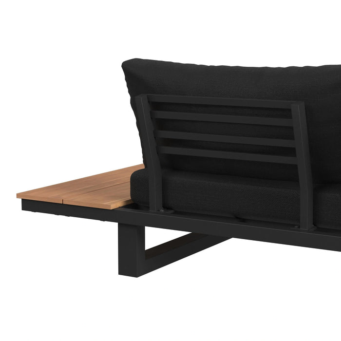 Cabana Three Piece Outdoor Living Set with Dark Grey Olefin in Black - Tony’s Furniture Store & Linen (GA) - Multi Location