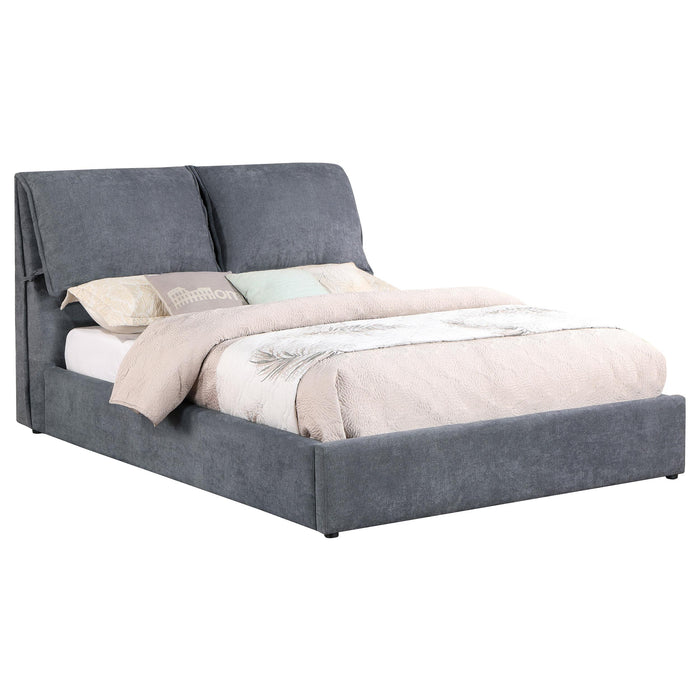 Laurel Upholstered Platform Bed with Pillow Headboard Charcoal Grey - Tony’s Furniture Store & Linen (GA) - Multi Location