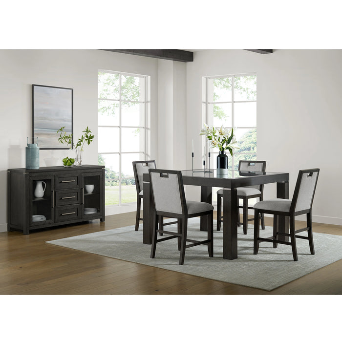 Elodie Counter Chair with Grey Fabric in Charcoal (2 Per Carton) - Tony’s Furniture Store & Linen (GA) - Multi Location