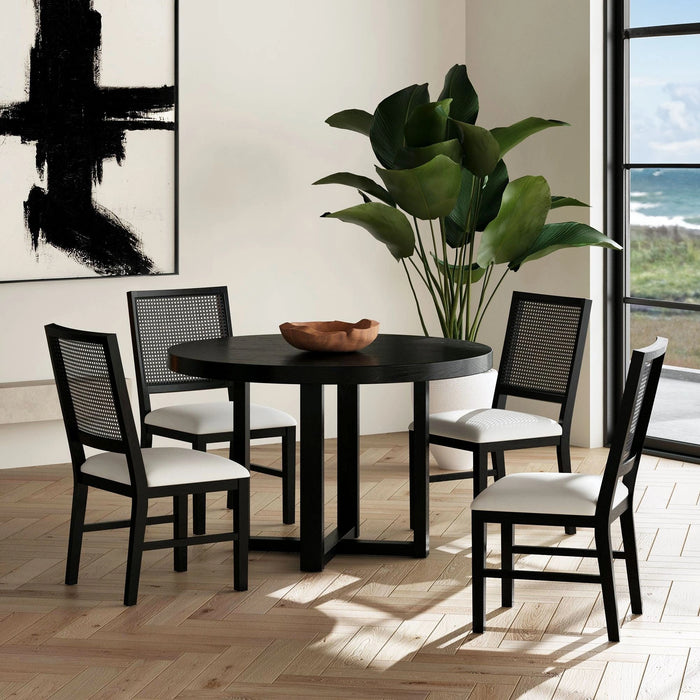 Bahama Breeze 47.5"" Round Dining Table in Black - Tony’s Furniture Store & Linen (GA) - Multi Location