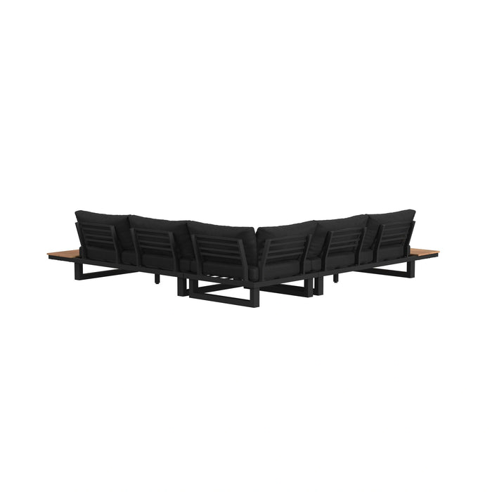 Cabana Three Piece Outdoor Living Set with Dark Grey Olefin in Black - Tony’s Furniture Store & Linen (GA) - Multi Location