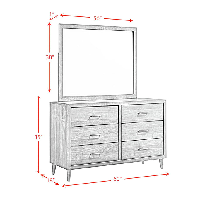 Malibu 6-Drawer Dresser & Mirror in Walnut - Tony’s Furniture Store & Linen (GA) - Multi Location